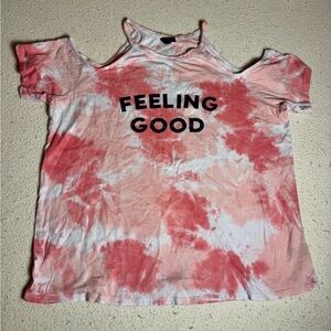 Torrid Pink and White Tie-Dye Top